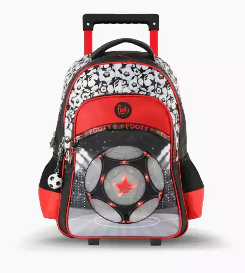 Mochila Carrito Con Luz Led 18" Footy Pelota Futbol F2211