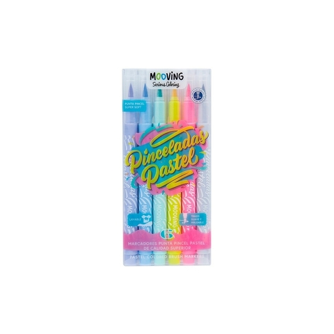 Marcadores Pinceladas Pastel Mooving X6