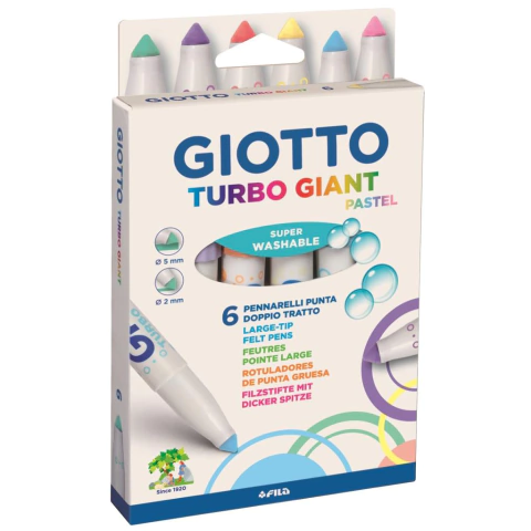 Marcadores Rotuladores De Punta Gruesa Turbo Giant Pastel Giotto X6