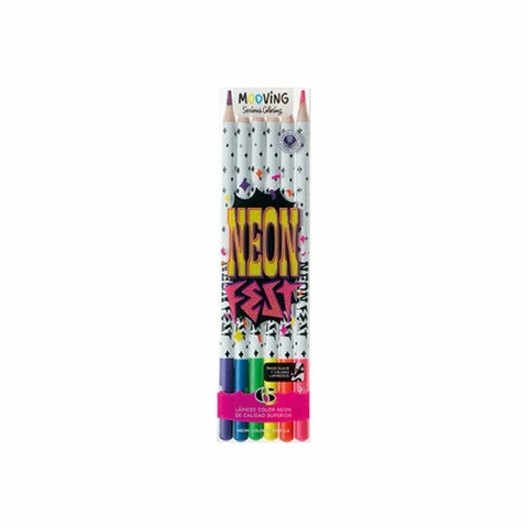 Lapices De Colores Neon Fest X6 Mooving