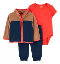 SET 3 PIEZAS BODY, PANTALON Y CAMPERA MICROPOLAR -18M-
