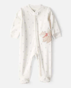 Carter's Osito Pijama Micropolar Cierre Zorrita