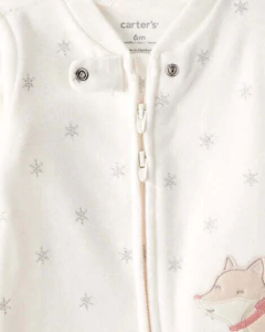 Carter's Osito Pijama Micropolar Cierre Zorrita en internet
