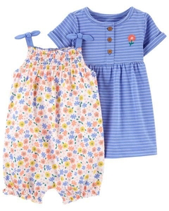 PACK DE VESTIDO Y ROMPERS FLOWERS