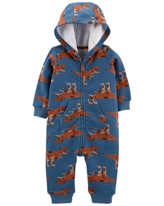 JUMPSUIT FRISADO CON CAPUCHA DINO -9M-