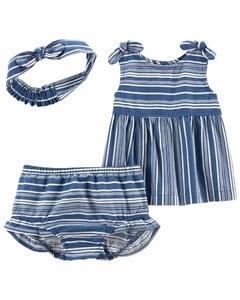 CONJUNTO CON VINCHA A RAYAS -12M-