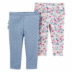 PACK DE 2 PANTALONES LUNARES FLORAL -9M- - comprar online