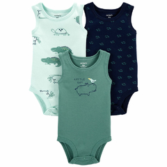 PACK DE BODYS MUSCULOSA TORTUGUITA X3