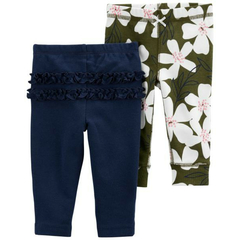 PACK DE PANTALONES VOLADOS Y FLORES -18M-