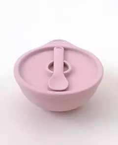 BOWL CON TAPA Y CUCHARA ROSA