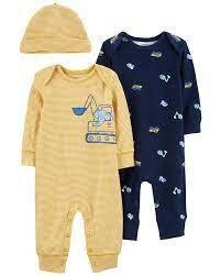 PACK DE JUMPSUITS CONSTRUCCION + GORRITO -6M-