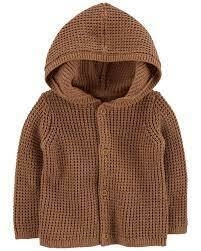 CARDIGAN CON CAPUCHA CHOCOLATE -12M-