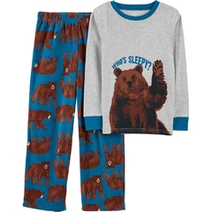 SET 2P PIJAMA REMERA DE ALGODON Y PANTALON MICROPOLAR WHOS ' SLEEPY? - comprar online