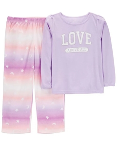 SET 2P PIJAMA ALGODON MICROPOLAR LOVE ESTRELLAS