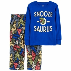 SET 2P PIJAMA REMERA Y PANTALON MICROPOLAR SNOOZE SAURUS