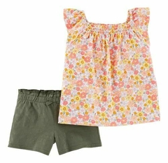 SET 2P REMERA Y SHORT FLORES