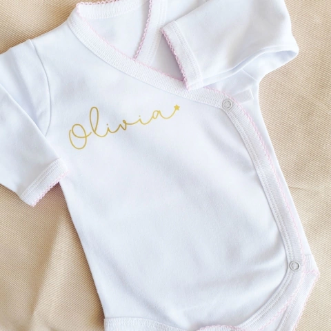 Body cruzado + Bolsita con nombre