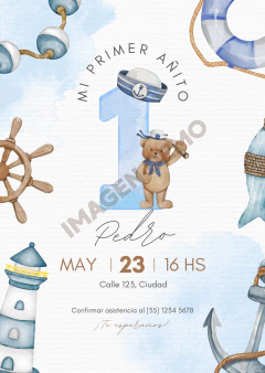 Invitación Digital 1er Cumpleaños Pedro en internet