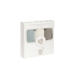 Set Muselina Celeste/Gris/Natural