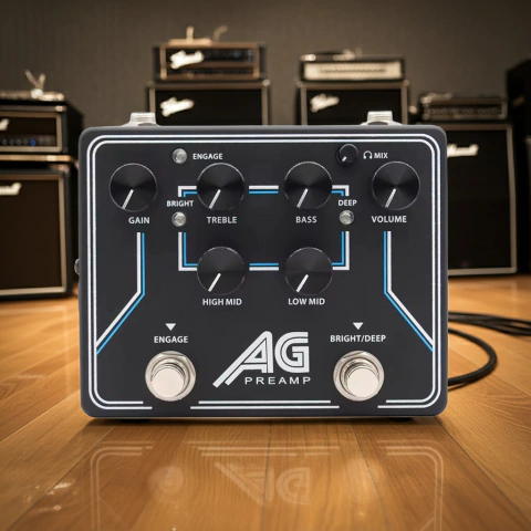 Pedal preamplificador DemonFx AG PREAMP para bajo 4 bandas
