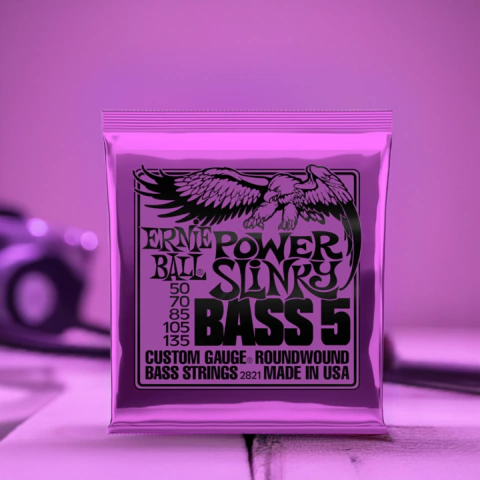 Ernie Ball 2821 Power Slinky Nickel 050-135 Snaren voor 5 Ernie Ball 2821 Power Slinky Nickel 050-135 Snaren voor 5