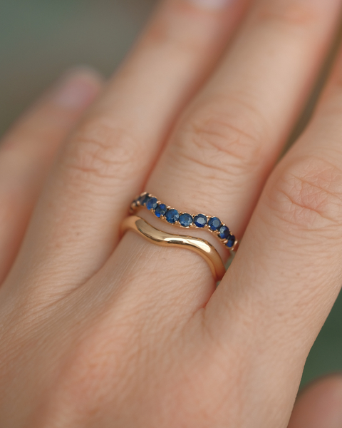Anillo de Compromiso | Rocamar Half Eternity Oro 18k Blanco & Zafiros - (copia) - (copia) - buy online