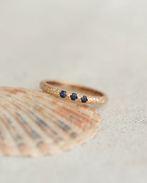 Anillo Lunar | Oro 18k Rojo Zafiros - comprar online