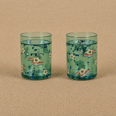 Set de 2 Vasos glitter futbol - Konges