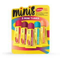 CARMEX 5 MINI TUBES - SET x 5 - BÁLSAMO LABIAL EN TUBO - 15 spf - comprar online