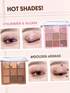 SHEGLAM Glimmer & Gleam Palette – Paleta de Sombras 9 Tonos - BBK Makeup Importado