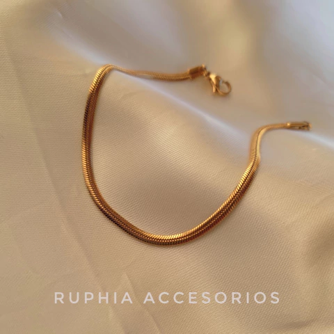 Pulsera Viborita plana finita acero dorado - comprar online