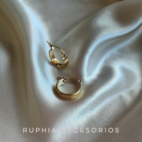 Argollas Ruth acero dorado