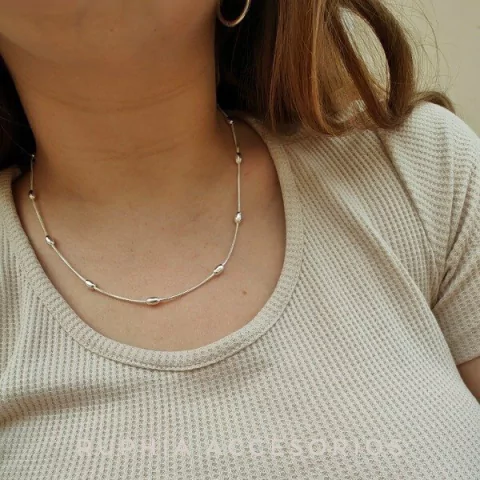 Cadena Boob acero blanco