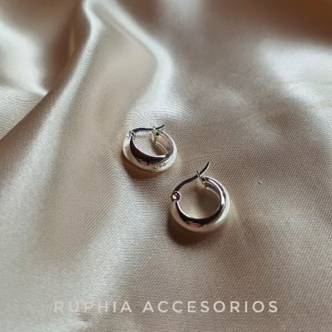 Argollas Stefi acero blanco