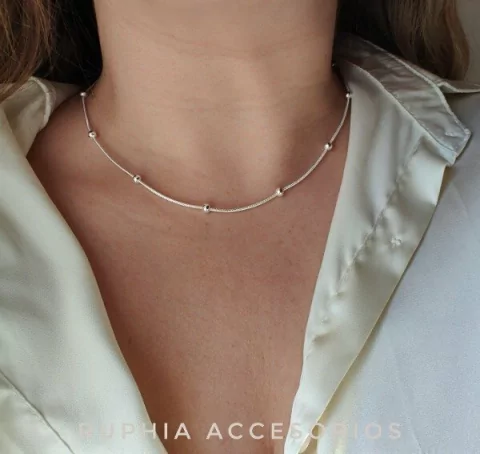 Cadena Alegra acero blanco