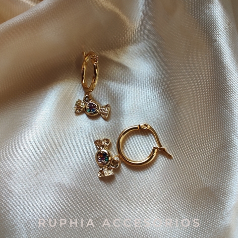 Argollitas Candy acero dorado