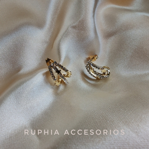 Aros Diana acero dorado