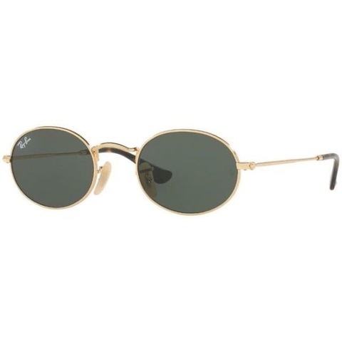 Ray-Ban RB3547N 001 51-21 Oval Flat Lenses Dourado / Verde - comprar online