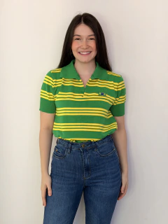 BLUSA POLO BRASIL LISTRADA - ELA DE MARIA - Roupas Femininas 