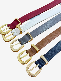 CINTO COURO FIVELA DOURADA - comprar online