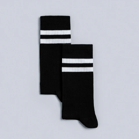 Medias Crew White - Negro
