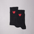 Medias Heart Crew Socks - Negro