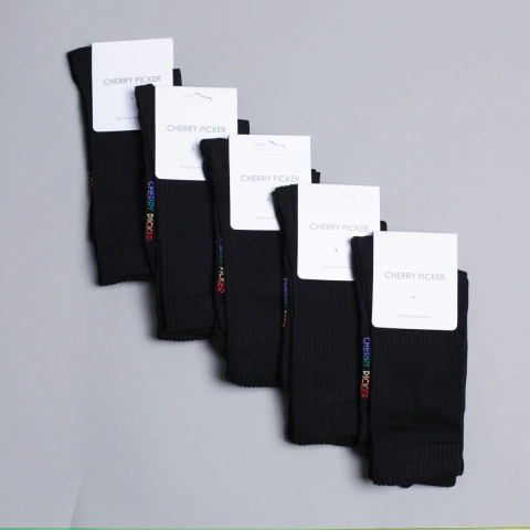 BASIC CREW - MEDIAS PACK - NEGRO - MEDIAS X5