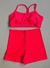 Vestido Conjunto Top + Short Rosa Neon na internet
