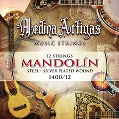 1400/12 ENCORDADO MEDINA ARTIGAS MANDOLÍN 12 CUERDAS PLATEADO