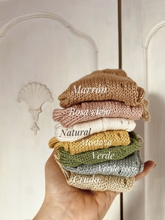 Medias caladas de algodón caña baja con puntilla DONORA natural (Talle 12 al 35) - (copia) en internet
