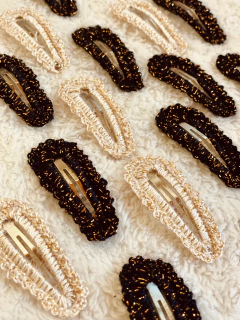 Clip puntilla tejida LUZ beige (par) - comprar online