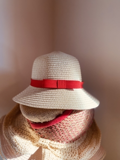 Sombrero ODILIA lazo rojo