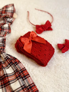 Medias caladas caña alta ROJA coquette DONORA invierno (Talle 15 al 32) - comprar online