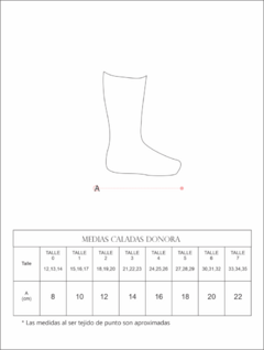 Medias caladas de algodón caña alta DONORA COQUETTE celeste vintage (Talle 12 al 35) - comprar online